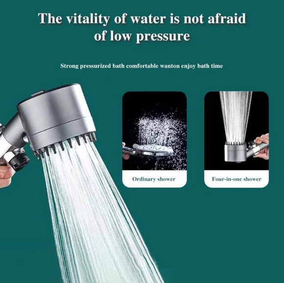 Turbo Charged Handheld Showerhead With Water Filter, 3 Modes, Gray, NEW IN BOX - Picture 6 of 7